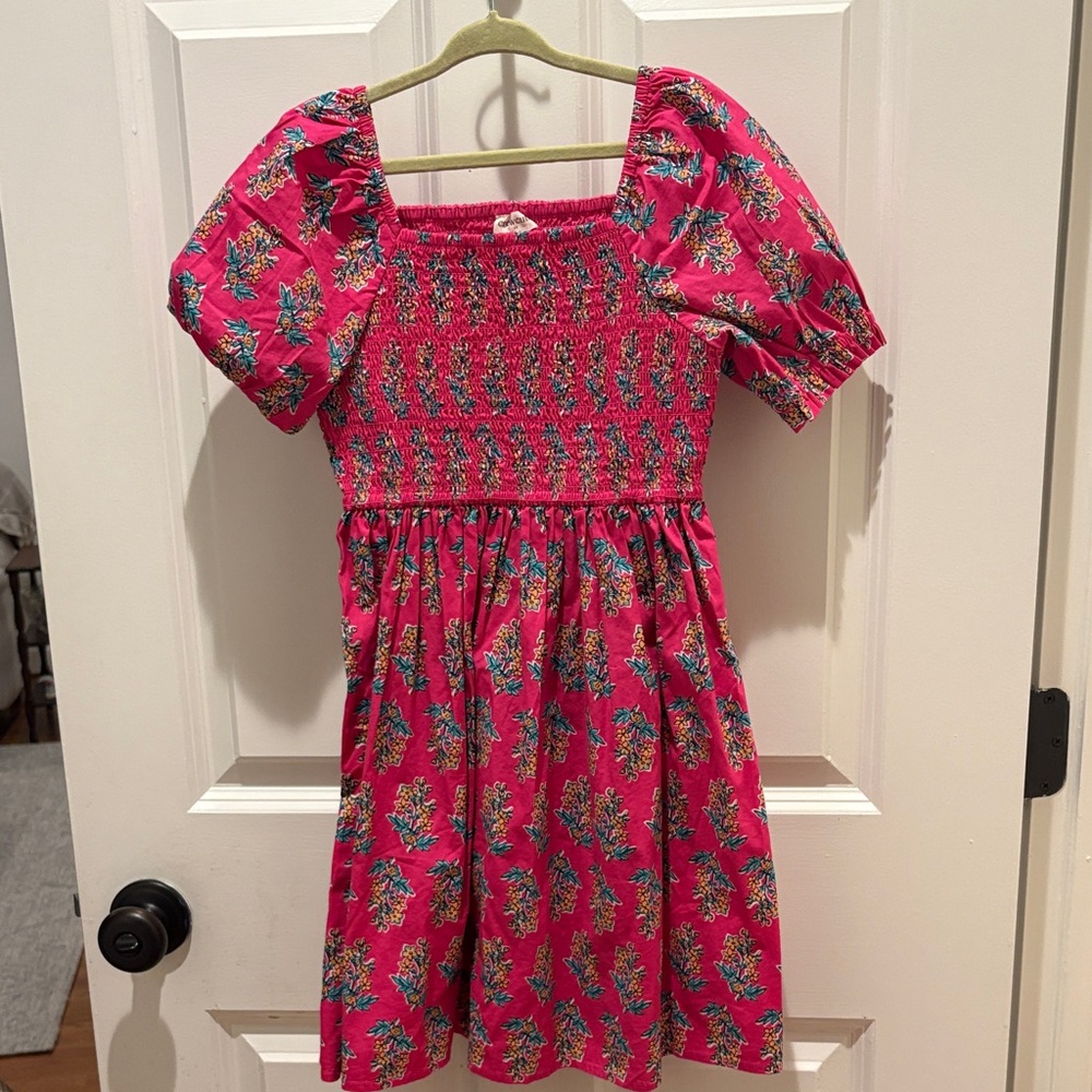 Crewcuts Pink Floral Smocked Dress